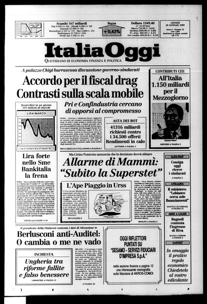 Italia oggi : quotidiano di economia finanza e politica